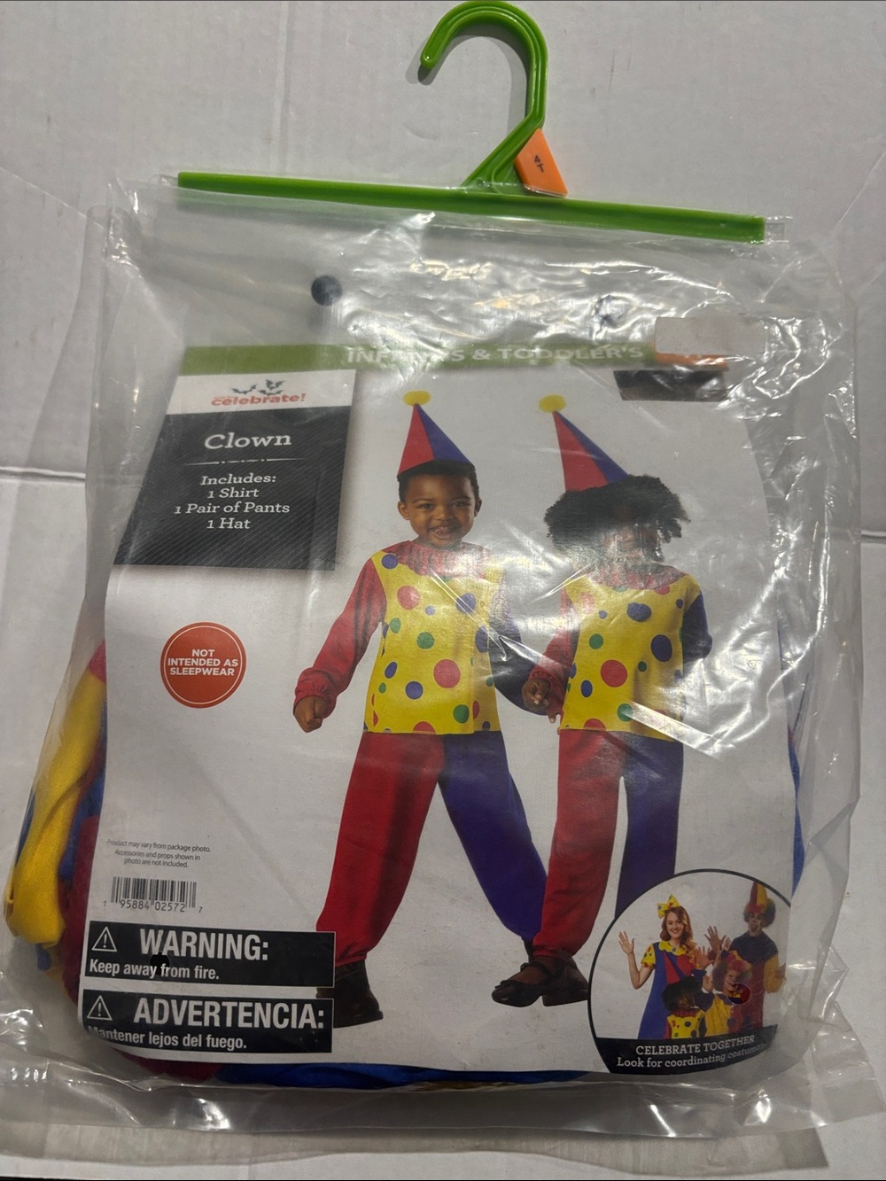 Kids Yellow Polka Dot Clown Costume